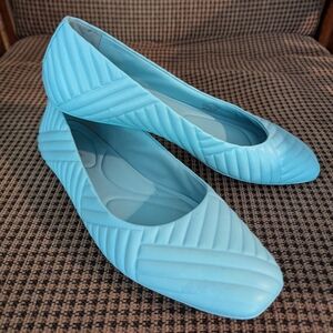 Antonio Melani quilted leather blue comfort ballet flats